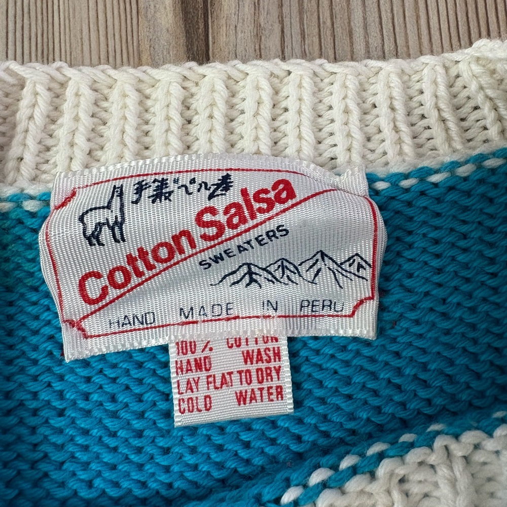 Vintage Colorful Hot Air Balloon Sweater - Picture 2 of 3